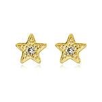 Brinco Estrela com Zircônia banhado a ouro 18 K