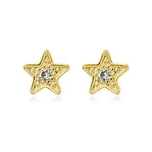 Brinco Estrela com Zircônia banhado a ouro 18 K