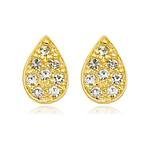 Brinco Gota com Zircônias banhado a ouro 18 K