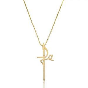 Colar Fé Lisa Banhado a ouro 18k