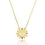 Colar Orai no Círculo Cravejado com Zircônias Banhado a ouro 18k
