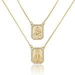 Colar Escapulário de Zircônias Banhado a ouro 18k