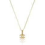 Colar CC Cravejado com Zircônias Banhado a ouro 18k