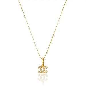 Colar CC Cravejado com Zircônias Banhado a ouro 18k