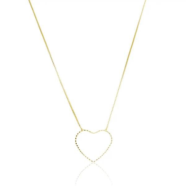 Colar Coração Delicado Banhado a ouro 18k
