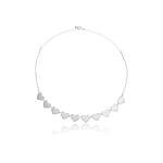 Colar Choker Corações Placa Banhado a Prata 950