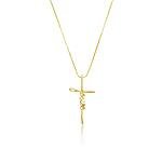 Colar Cruz Jesus Banhado a ouro 18k