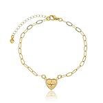 Pulseira Espírito Santo no Coração Banhada a ouro 18k
