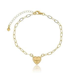 Pulseira Espírito Santo no Coração Banhada a ouro 18k
