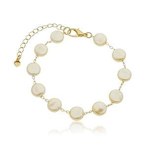 Pulseira Pérolas banhada a ouro 18k