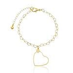 Pulseira Corações com Coração Banhado a ouro 18k