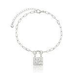 Pulseira Cadeado Escrito Banhada a prata 950