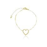 Pulseira Coração Vazado banhada a ouro 18k