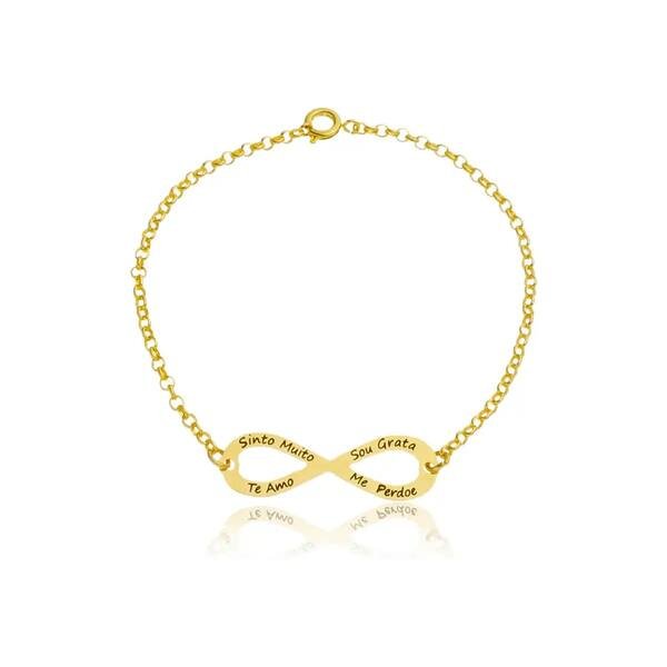 Pulseira Ho’oponopono Infinito banhada a Ouro 18k