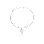 Colar Choker Coração Placa Banhado a Prata 950