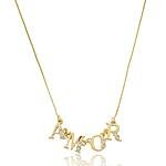 Colar Amor Pendente Cravejado com Zircônias Banhado a ouro 18k