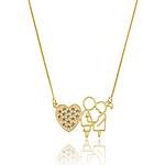 Colar Grávida com Zircônias Banhado a ouro 18k
