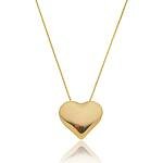 Colar Coração Placa Banhado a ouro 18k