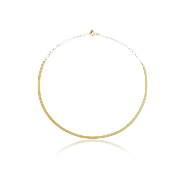 Colar Choker Fita Banhado a ouro 18k