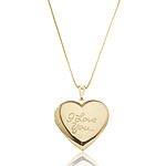 Colar Personalizado Foto Relicário Coração I Love You Banhado a ouro 18k