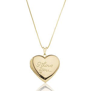Colar Personalizado Foto Relicário Coração I Love You Banhado a ouro 18k