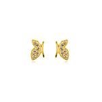 Brinco Borboleta Metade de Zircônias banhado a ouro 18 K