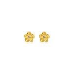 Brinco Flor Delicada com Zircônias banhado a ouro 18 K